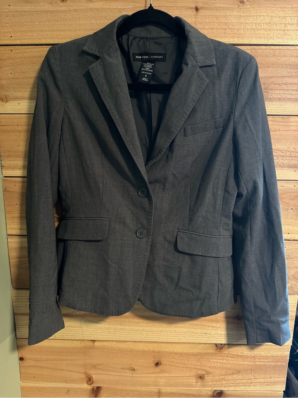 Gray Structured Blazer Office Siren Corporate Core Minimalist Chic Jacket